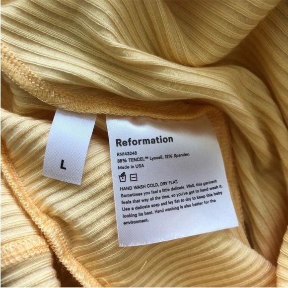 Reformation Liz Mini Dress Lemon Yellow NWT - Picture 10 of 10